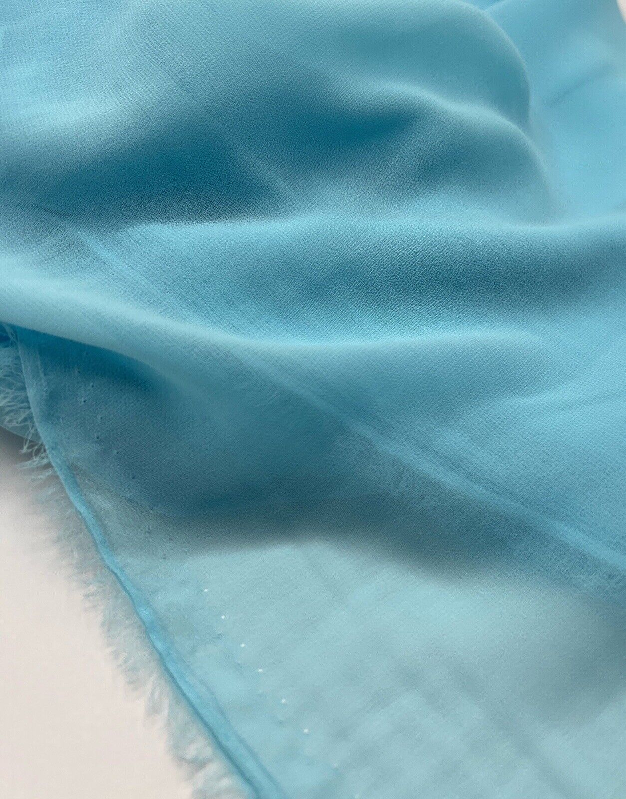 Plain Baby Blue Chiffon Sheer Dress Bridal Fabric