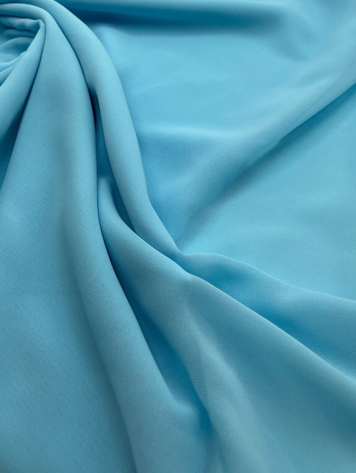 Plain Baby Blue Chiffon Sheer Dress Bridal Fabric