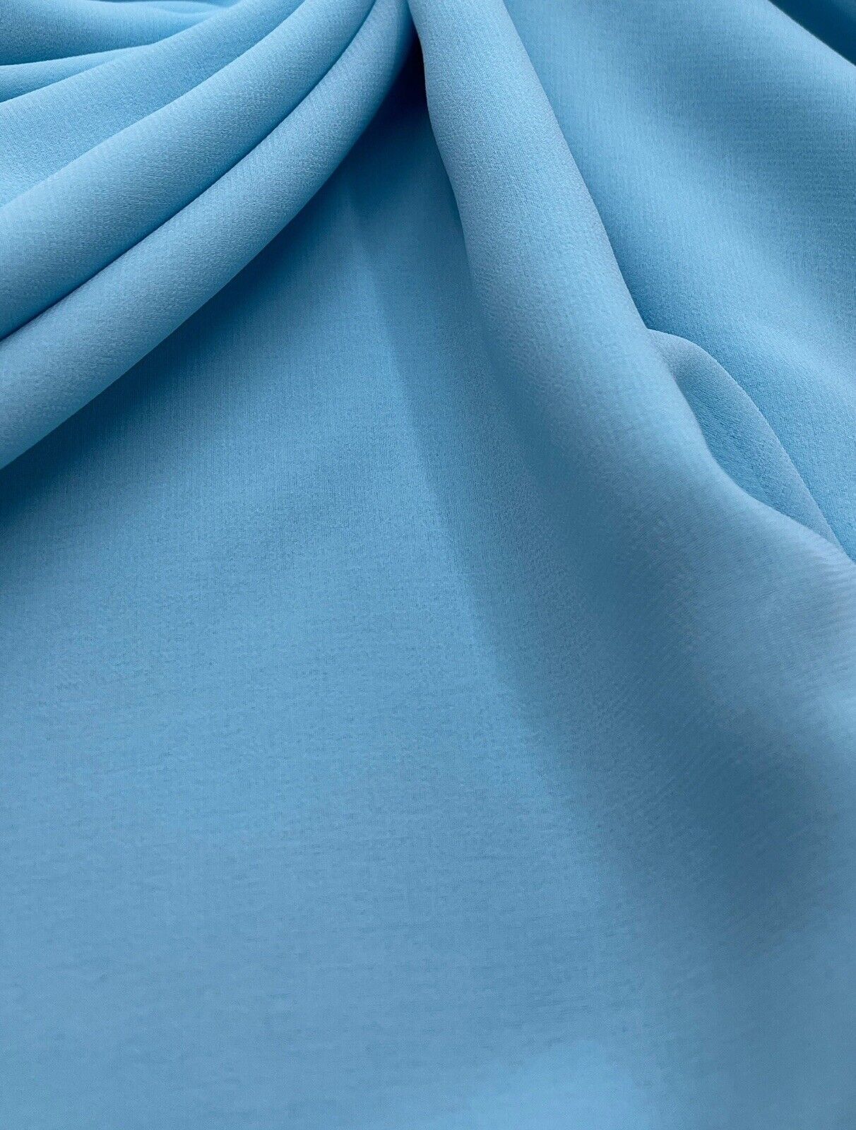 Plain Baby Blue Chiffon Sheer Dress Bridal Fabric