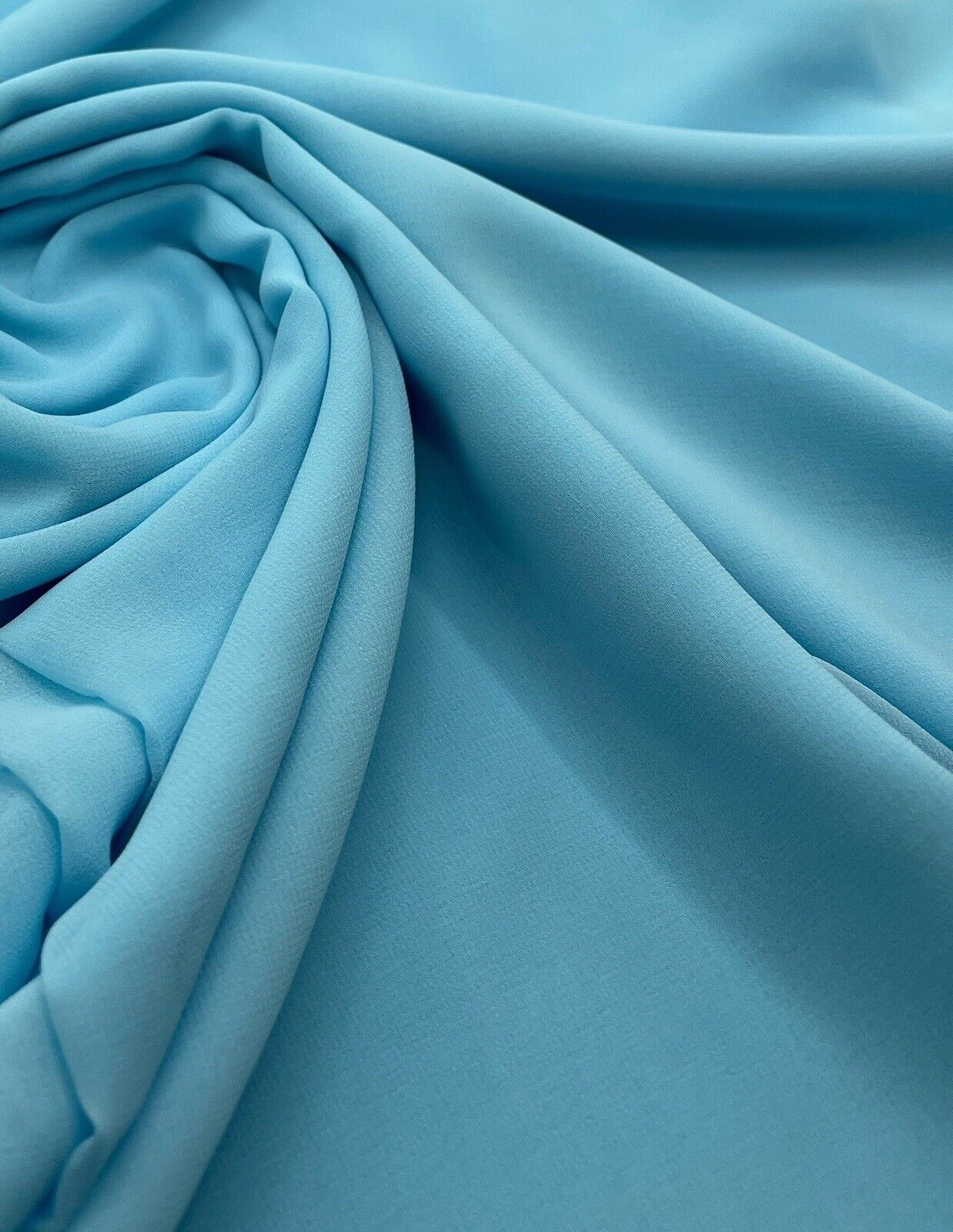 Plain Baby Blue Chiffon Sheer Dress Bridal Fabric