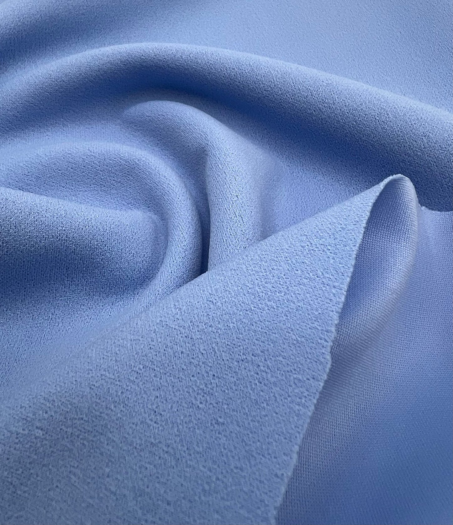 Plain Baby Blue Scuba Crepe Stretch Jersey Fabric 4 Way Stretch