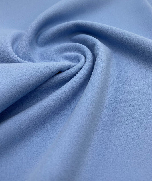 Plain Baby Blue Scuba Crepe Stretch Jersey Fabric 4 Way Stretch
