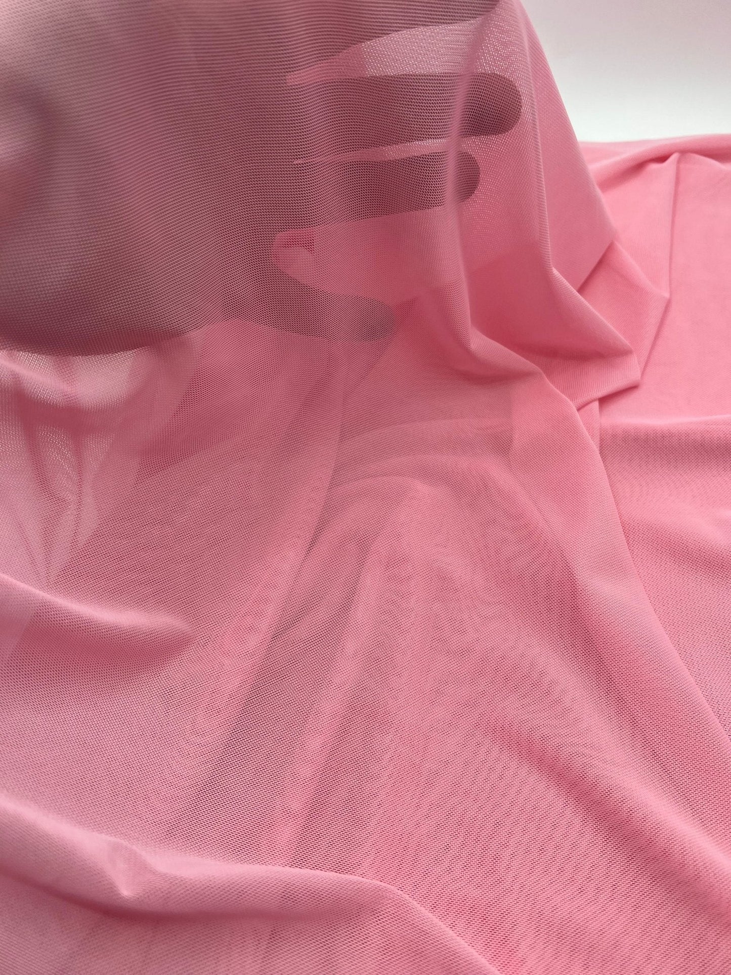 Plain Baby Pink Mesh Fabric Stretch