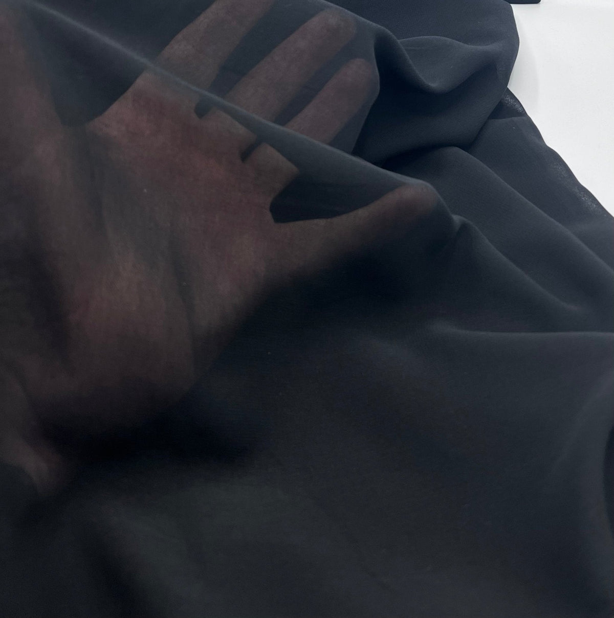 Plain Black Chiffon Sheer Dress Bridal Fabric