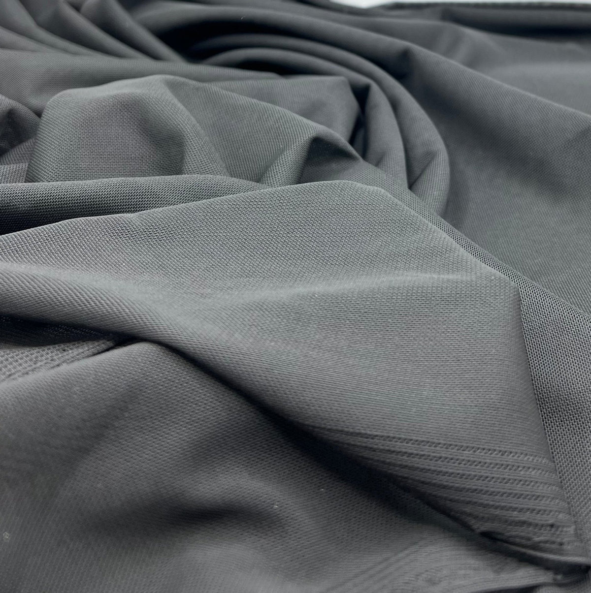 Plain Black Mesh Fabric Stretch