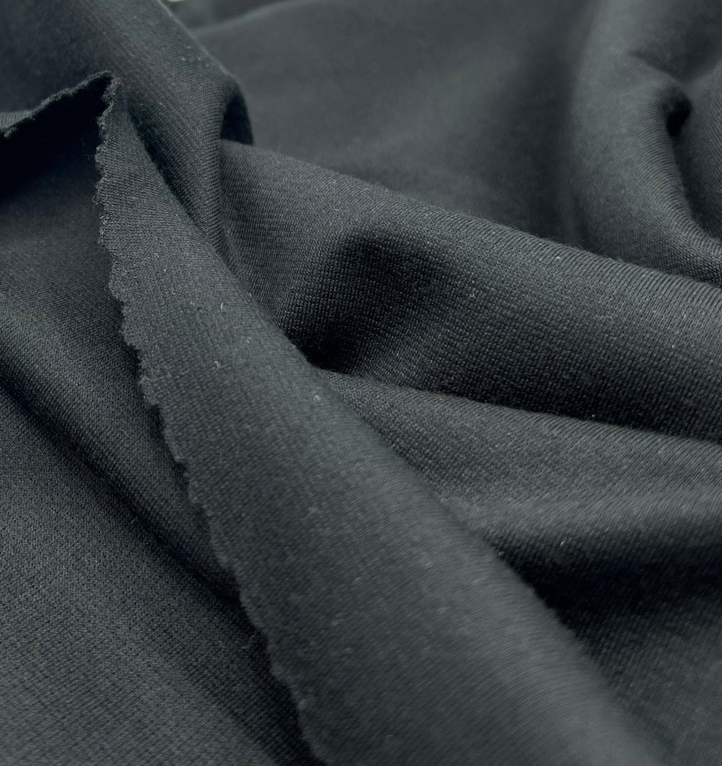 Plain Black Ponte 4 Way Stretch Fabric