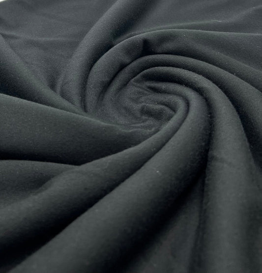 Plain Black Ponte 4 Way Stretch Fabric