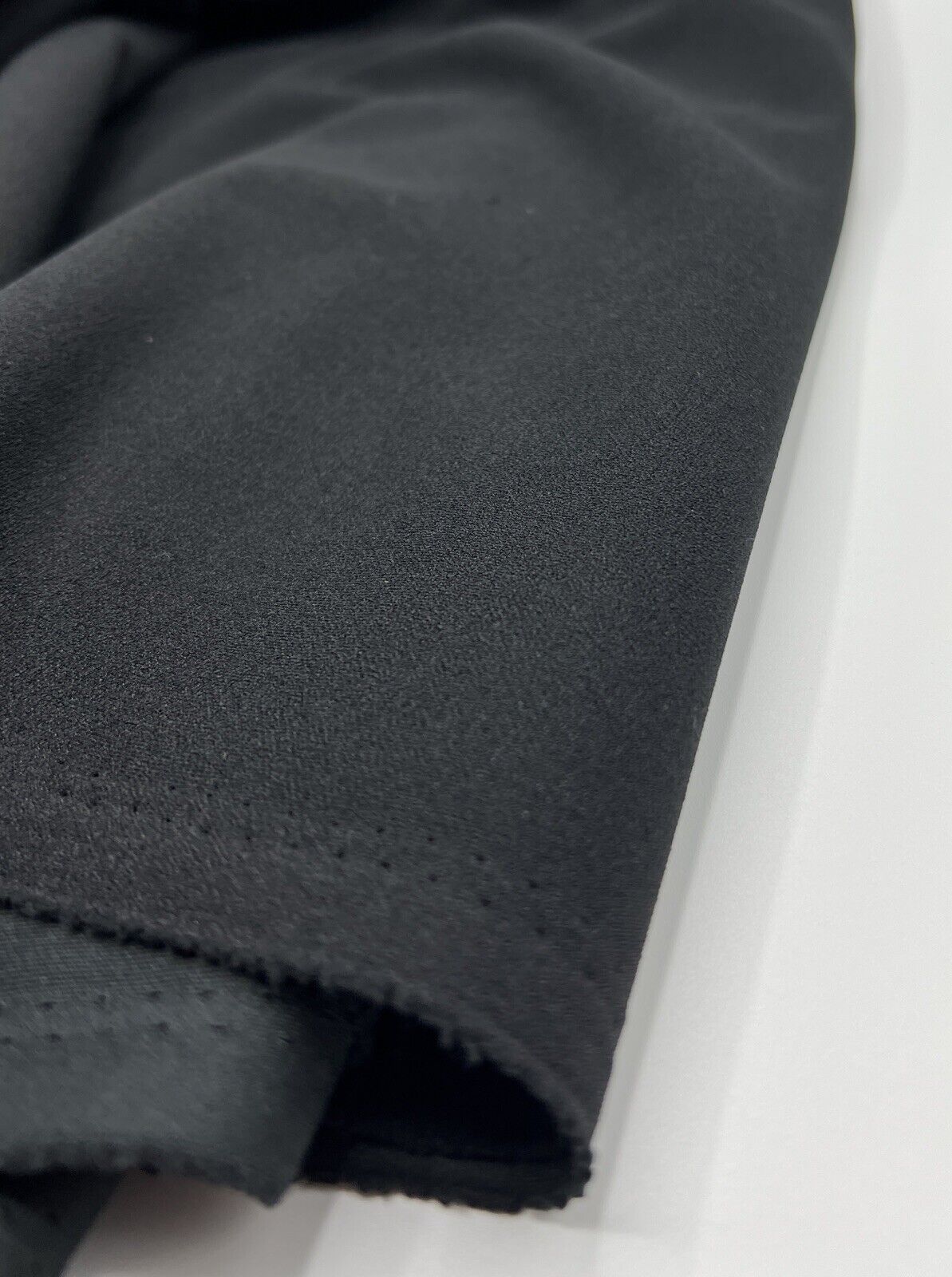 Plain Black Scuba Crepe Stretch Fabric 4 Way Stretch