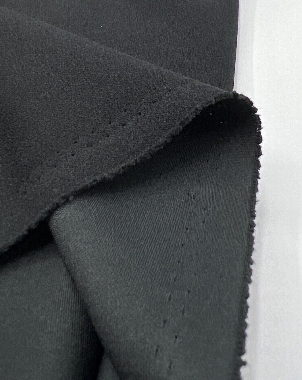 Plain Black Scuba Crepe Stretch Fabric 4 Way Stretch