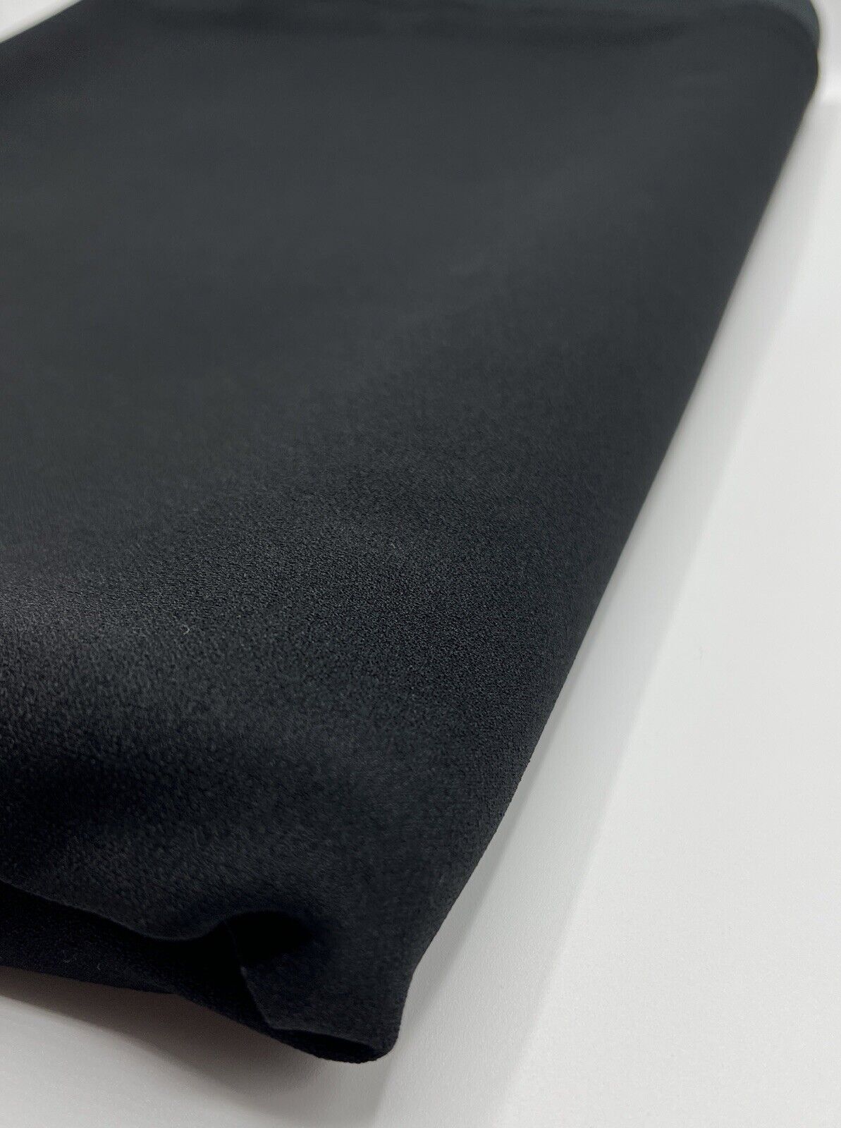 Plain Black Scuba Crepe Stretch Fabric 4 Way Stretch