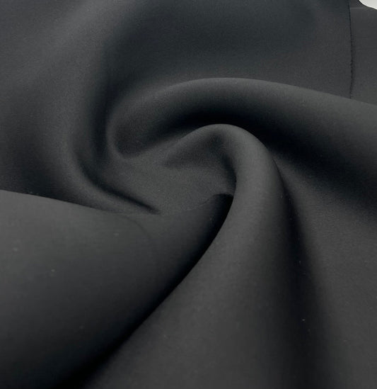 Plain Black Scuba Foam 3D Mono Scuba Stretch Fabric