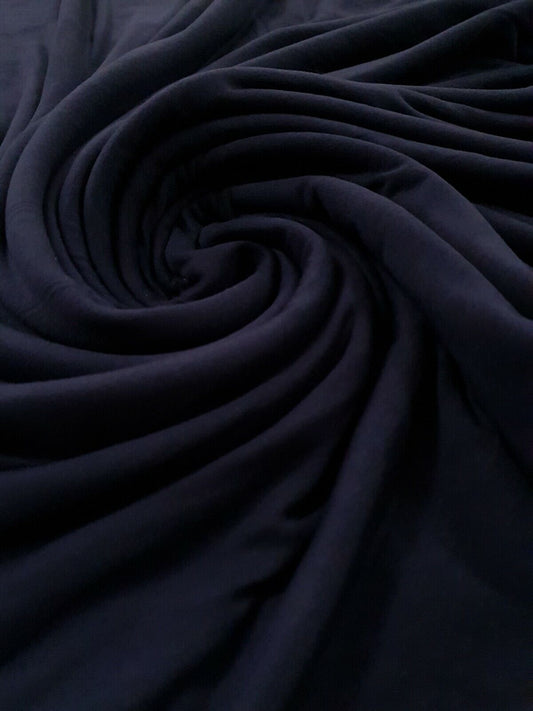 Plain Black Viscose Elastane Fabric 4 Way Stretch Jersey