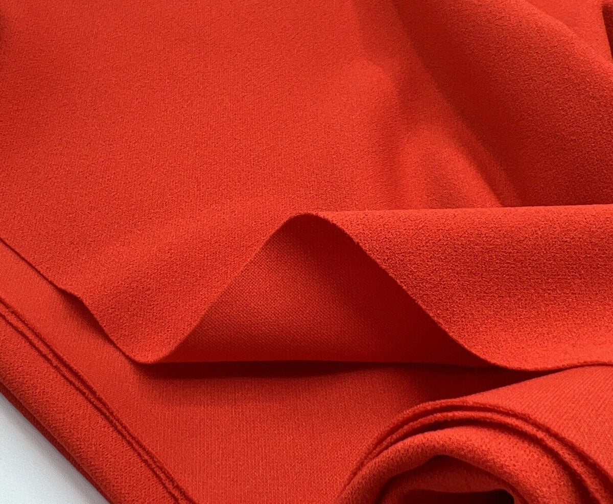 Plain Burnt Orange Scuba Crepe Stretch Jersey Fabric 4 Way Stretch