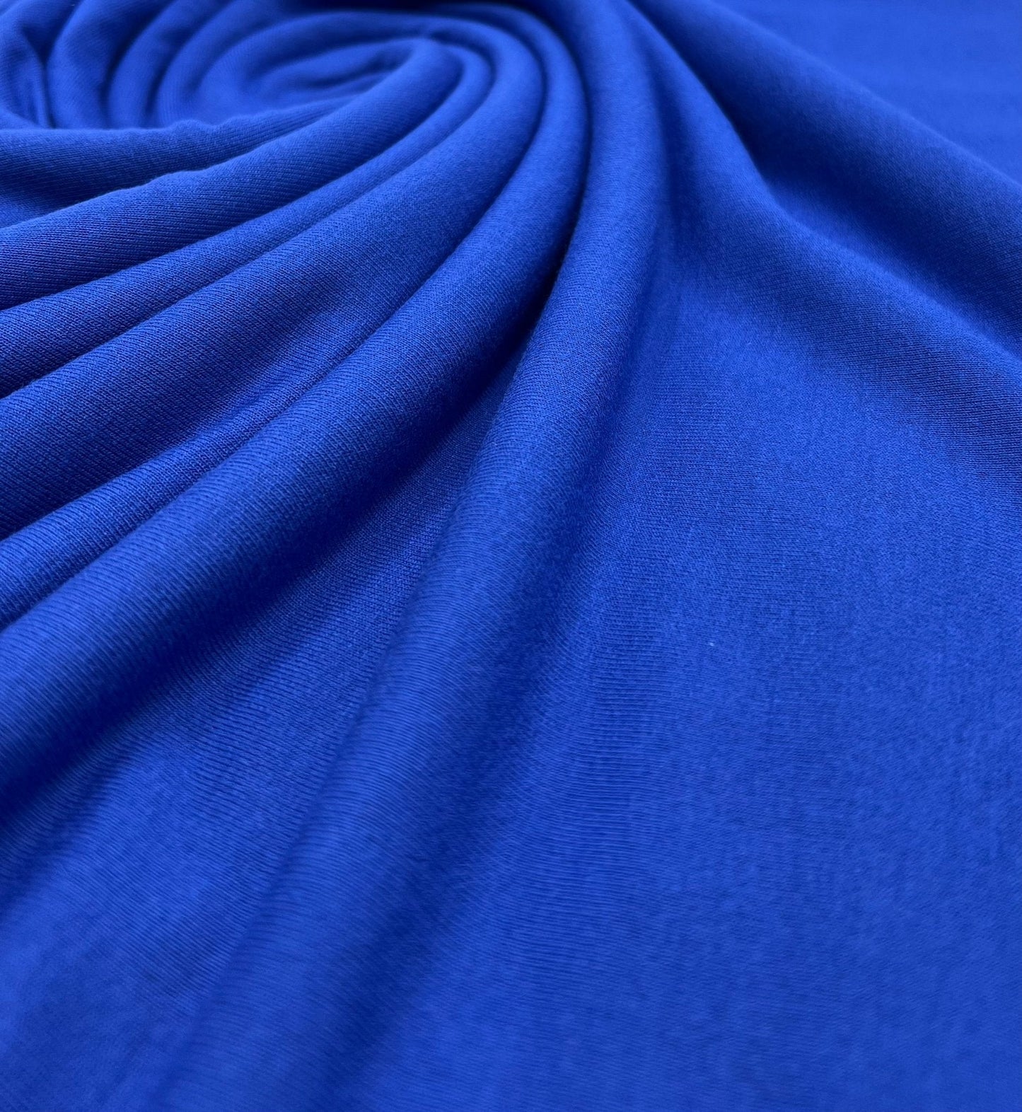 Plain Blue Viscose Elastane Fabric 4 Way Stretch Jersey