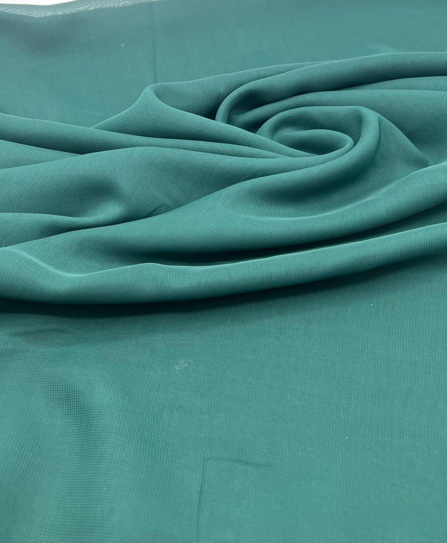 Plain Bottle Green Chiffon Sheer Dress Bridal Fabric