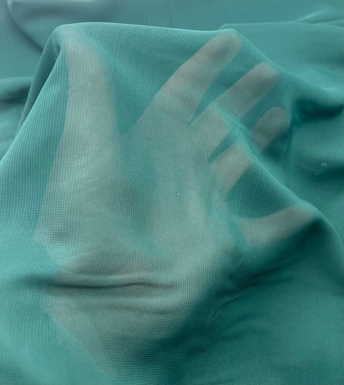 Plain Bottle Green Chiffon Sheer Dress Bridal Fabric