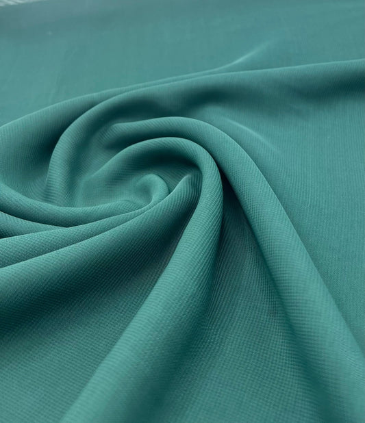 Plain Bottle Green Chiffon Sheer Dress Bridal Fabric