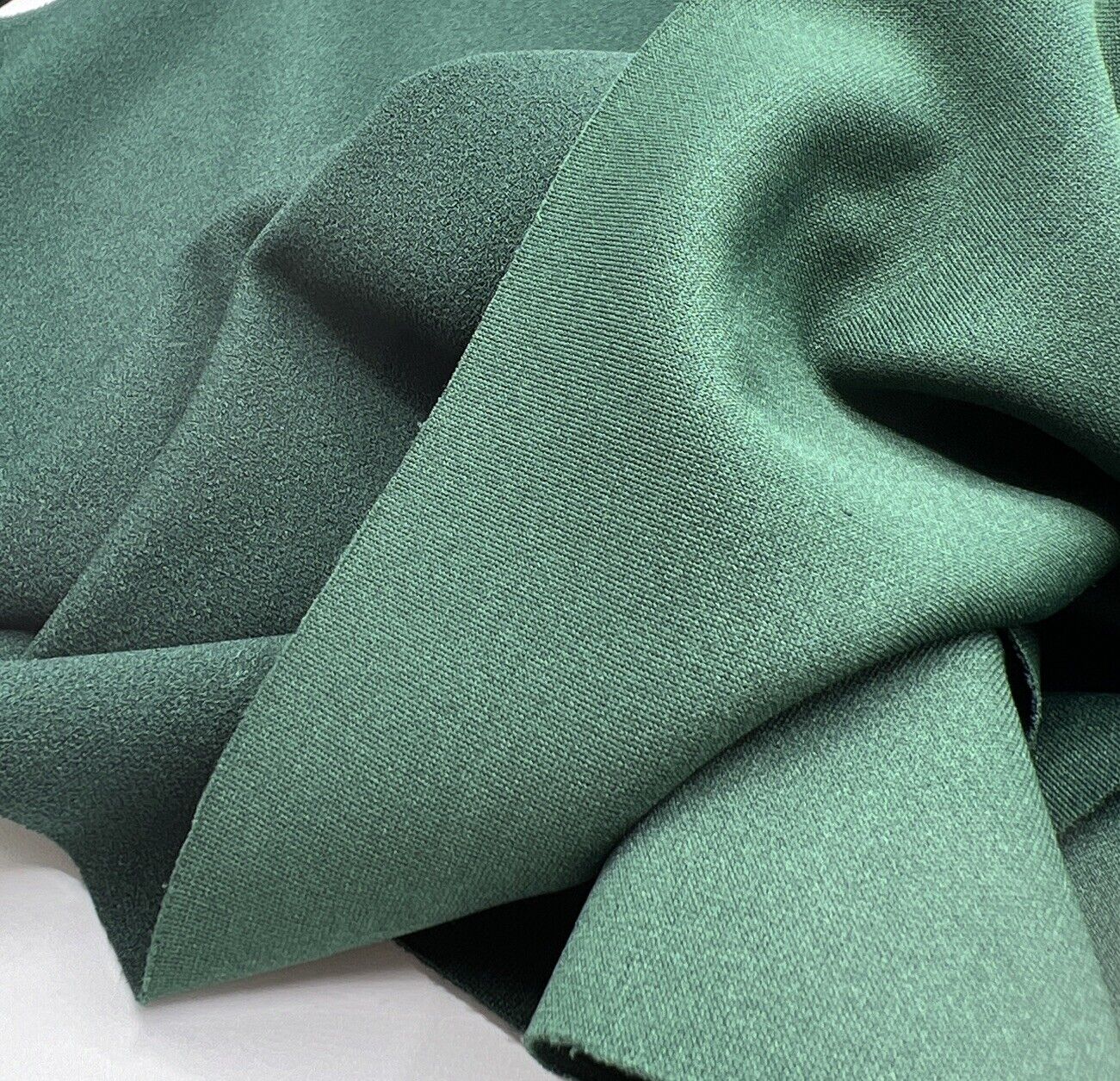 Plain Bottle Green Scuba Crepe Stretch Jersey Fabric 4 Way Stretch