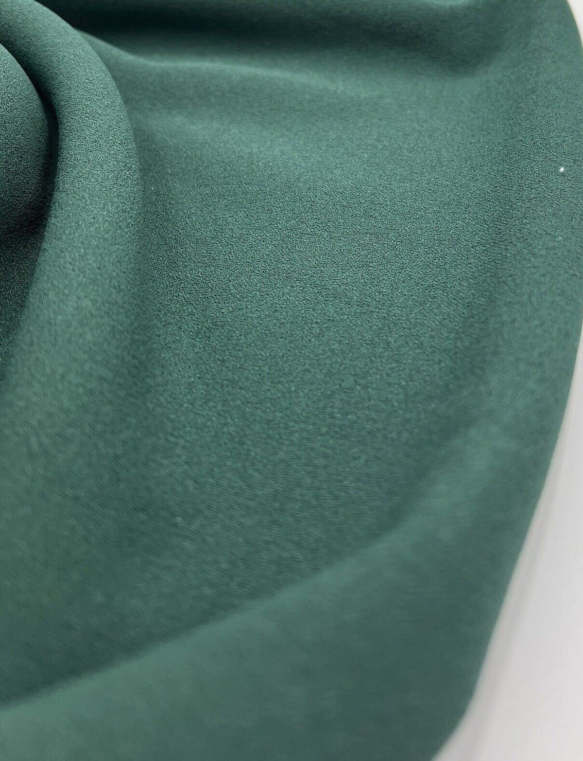 Plain Bottle Green Scuba Crepe Stretch Jersey Fabric 4 Way Stretch