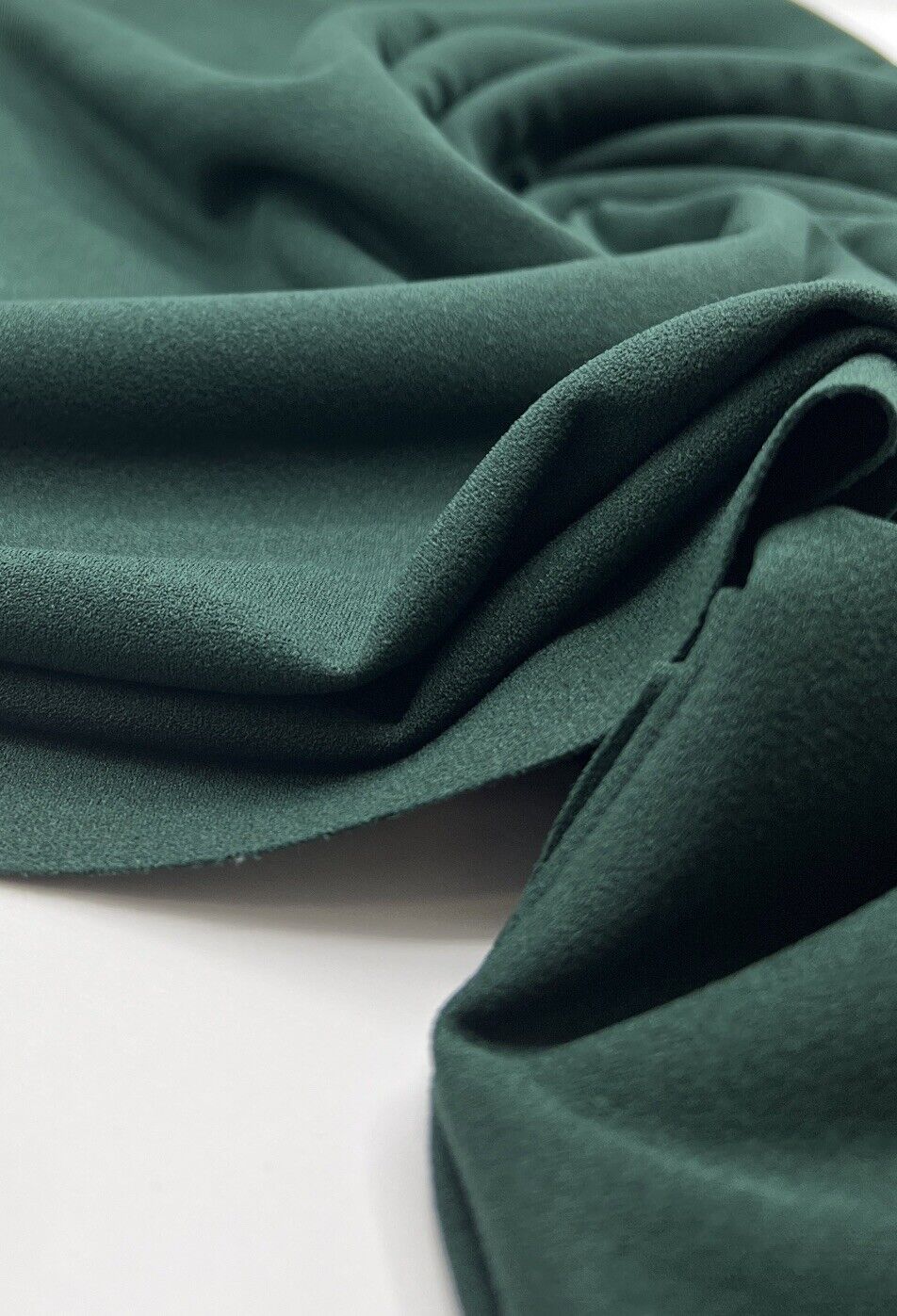 Plain Bottle Green Scuba Crepe Stretch Jersey Fabric 4 Way Stretch