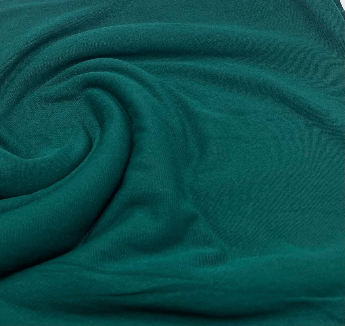 Plain Bottle Green Viscose Elastane Fabric 4 Way Stretch Jersey