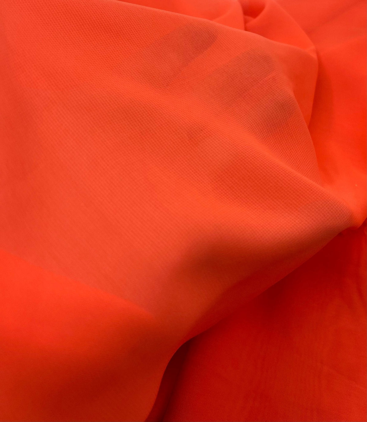 Plain Bright Coral Chiffon Sheer Dress Bridal Fabric