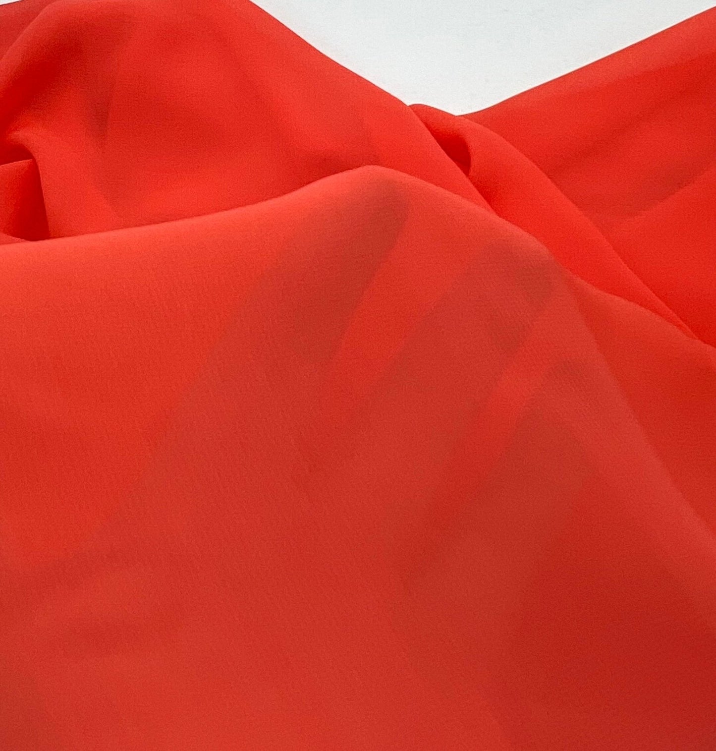Plain Bright Coral Chiffon Sheer Dress Bridal Fabric