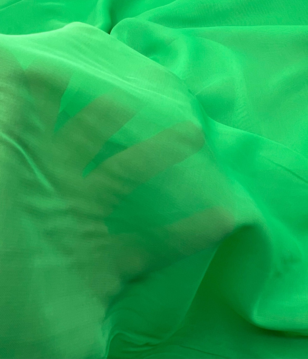 Plain Bright Green Chiffon Sheer Dress Bridal Fabric