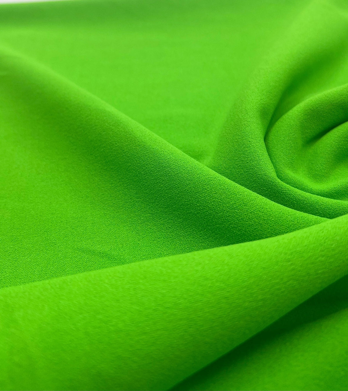 Plain Bright Green Scuba Crepe Stretch Jersey Fabric 4 Way Stretch