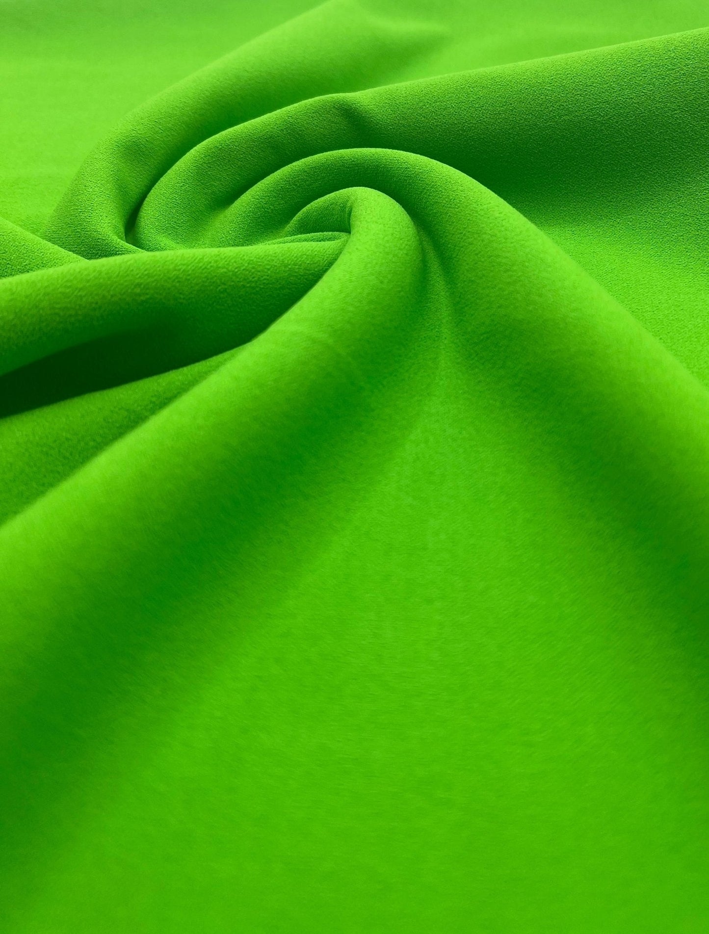 Plain Bright Green Scuba Crepe Stretch Jersey Fabric 4 Way Stretch