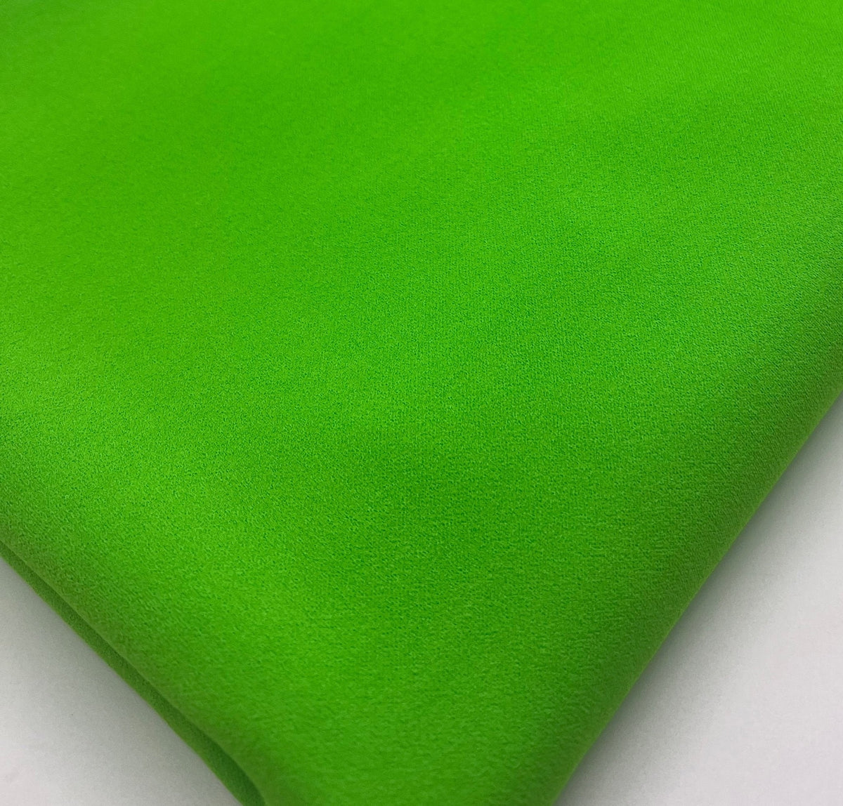 Plain Bright Green Scuba Crepe Stretch Jersey Fabric 4 Way Stretch