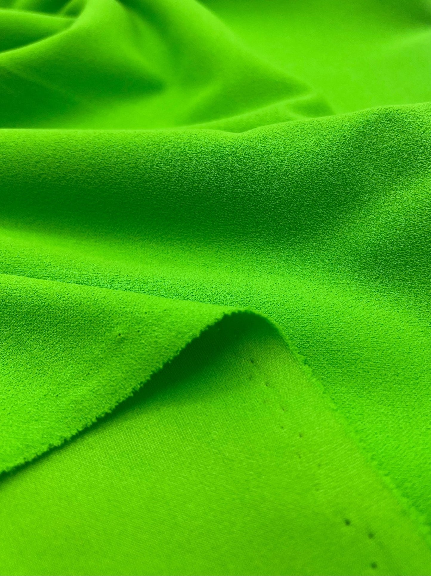 Plain Bright Green Scuba Crepe Stretch Jersey Fabric 4 Way Stretch