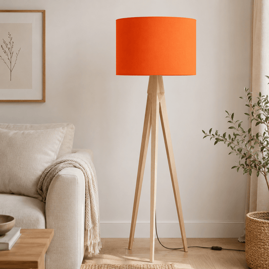 Plain Orange Lampshade, Ceiling or Table Lamp Shade