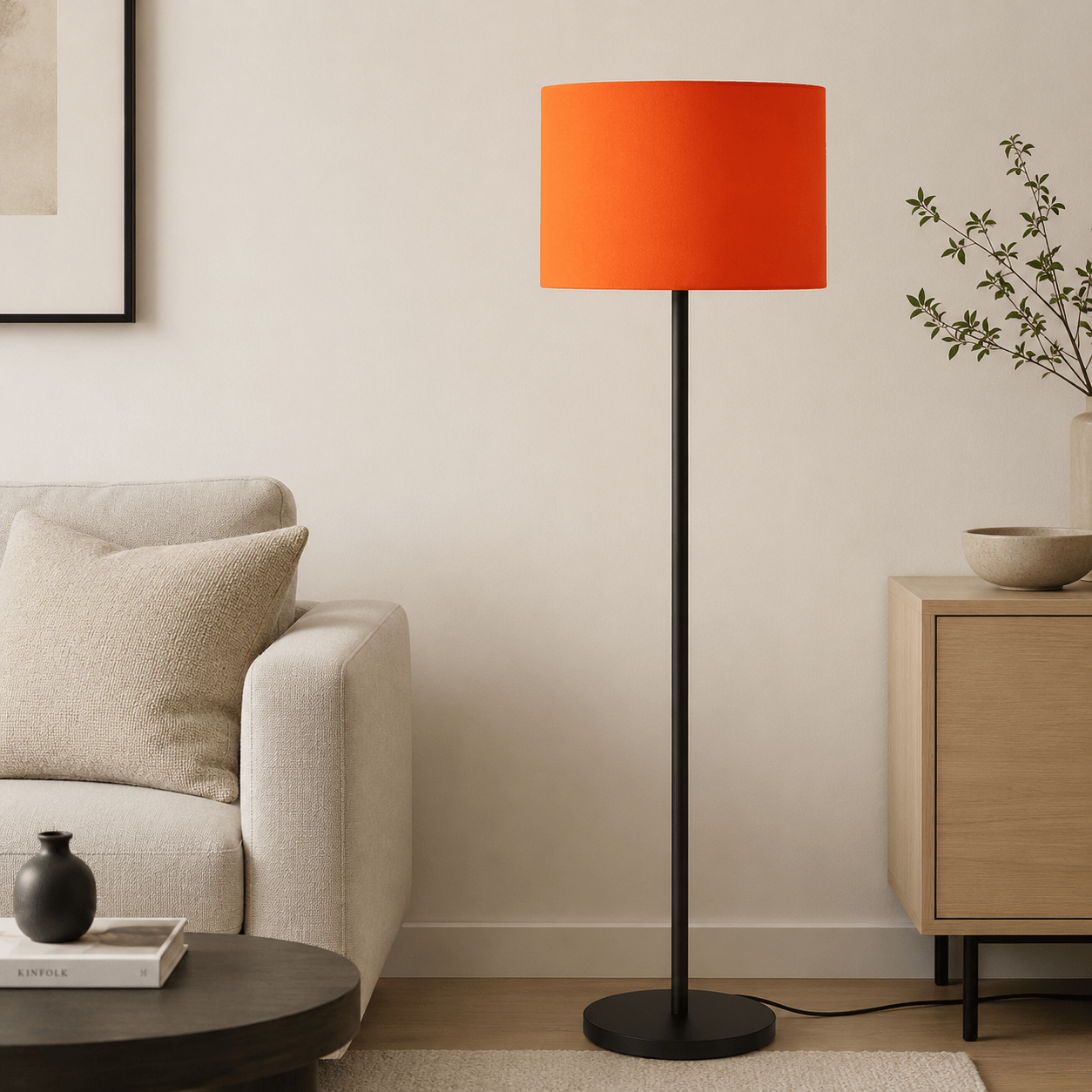 Plain Orange Lampshade, Ceiling or Table Lamp Shade