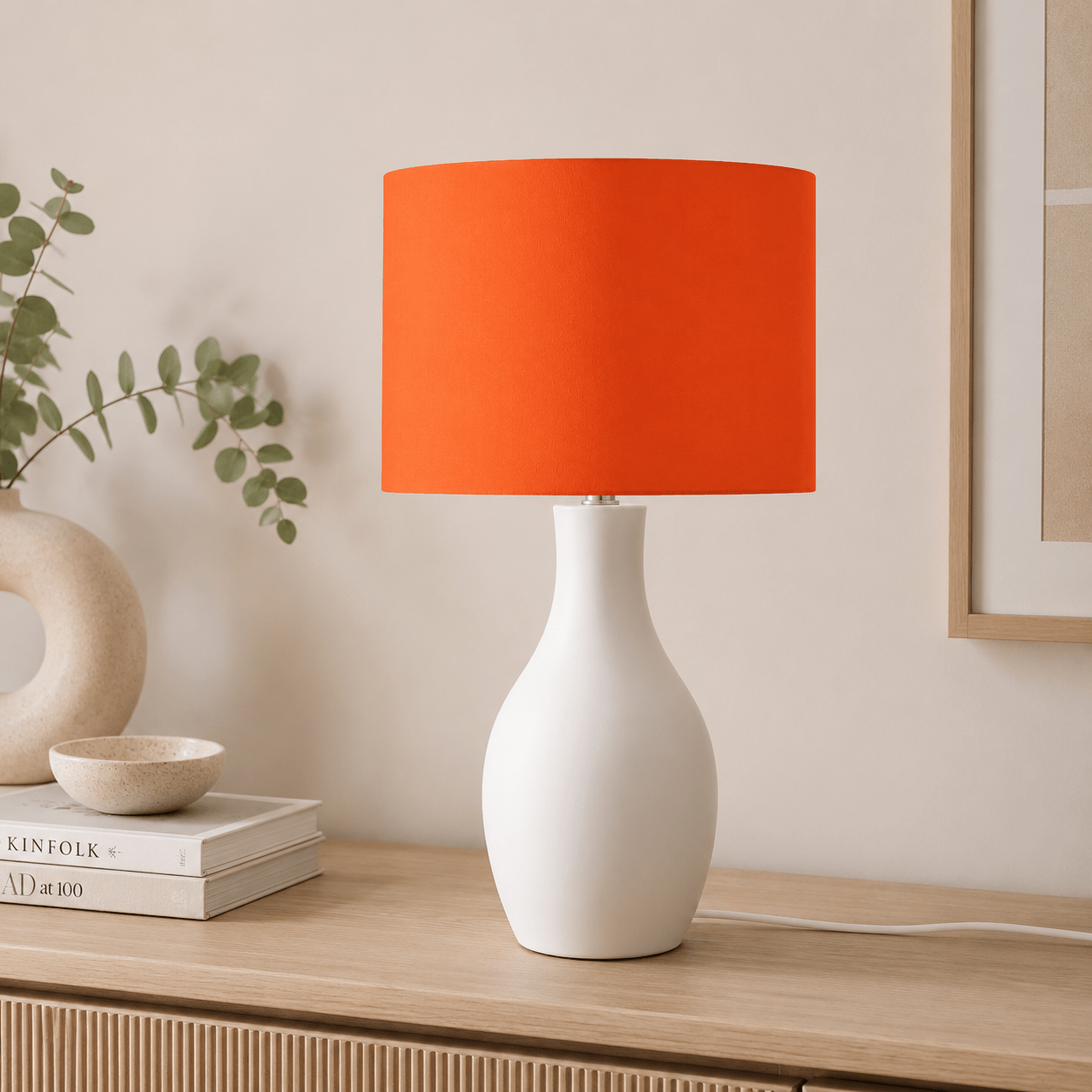 Plain Orange Lampshade, Ceiling or Table Lamp Shade