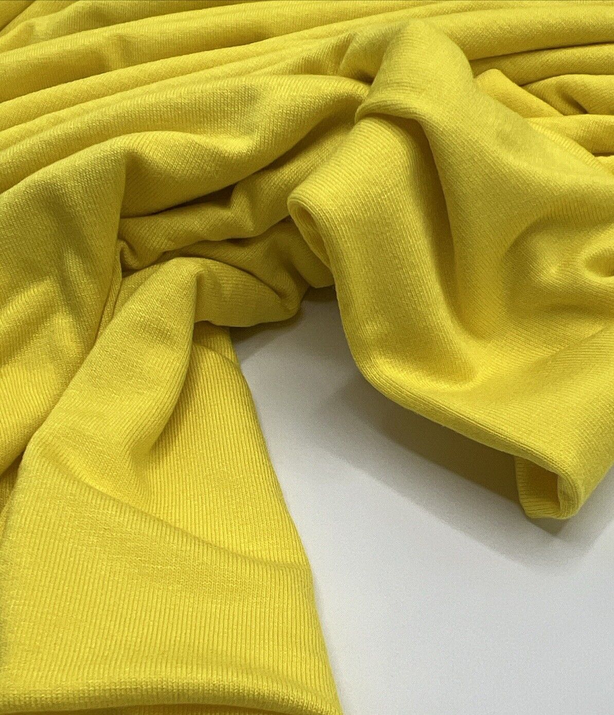 Plain Bright Yellow Viscose Elastane Fabric 4 Way Stretch Jersey