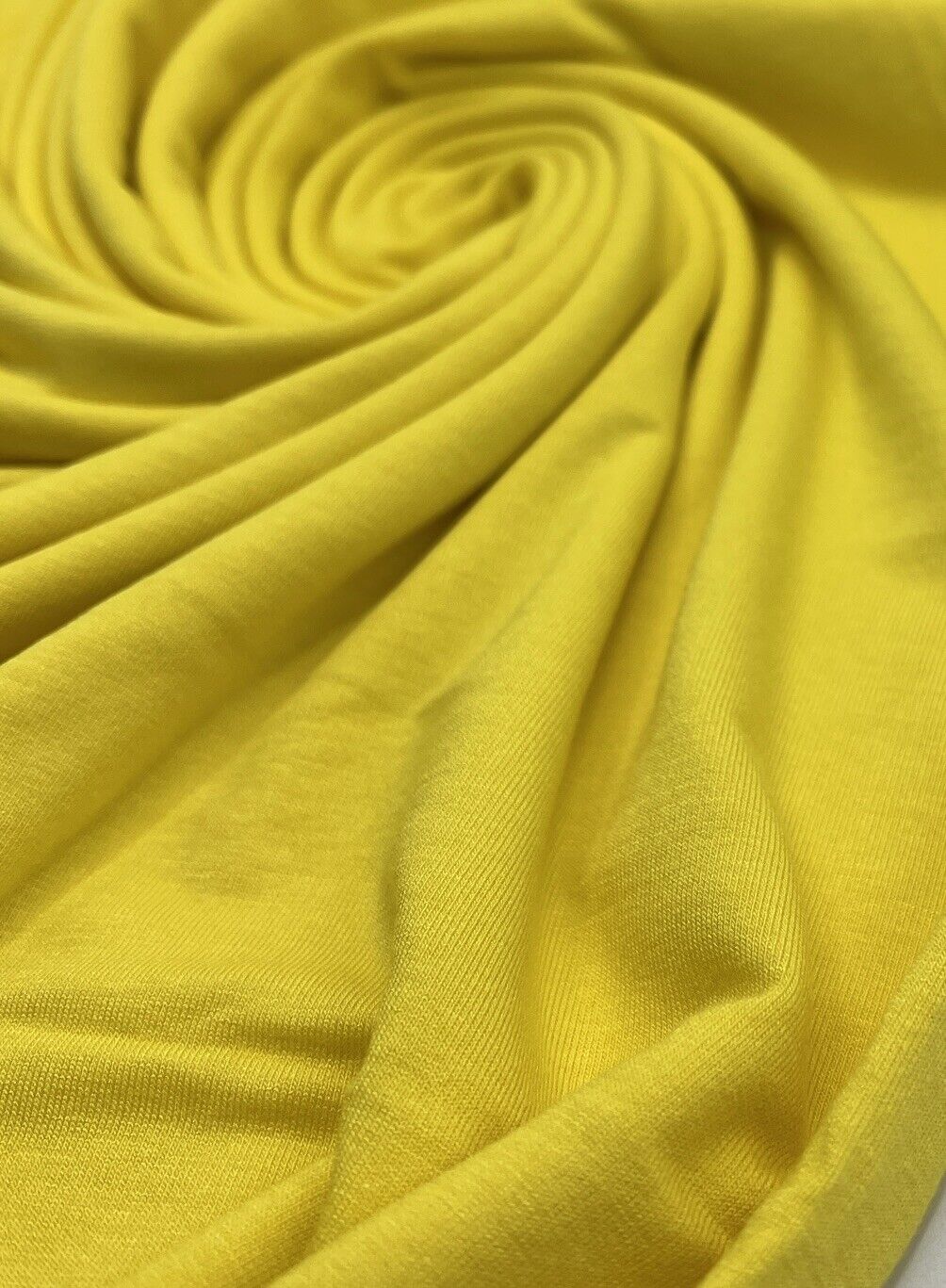 Plain Bright Yellow Viscose Elastane Fabric 4 Way Stretch Jersey