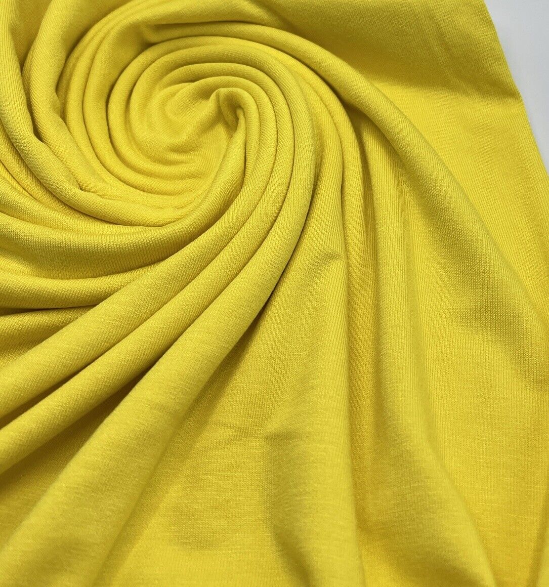 Plain Bright Yellow Viscose Elastane Fabric 4 Way Stretch Jersey