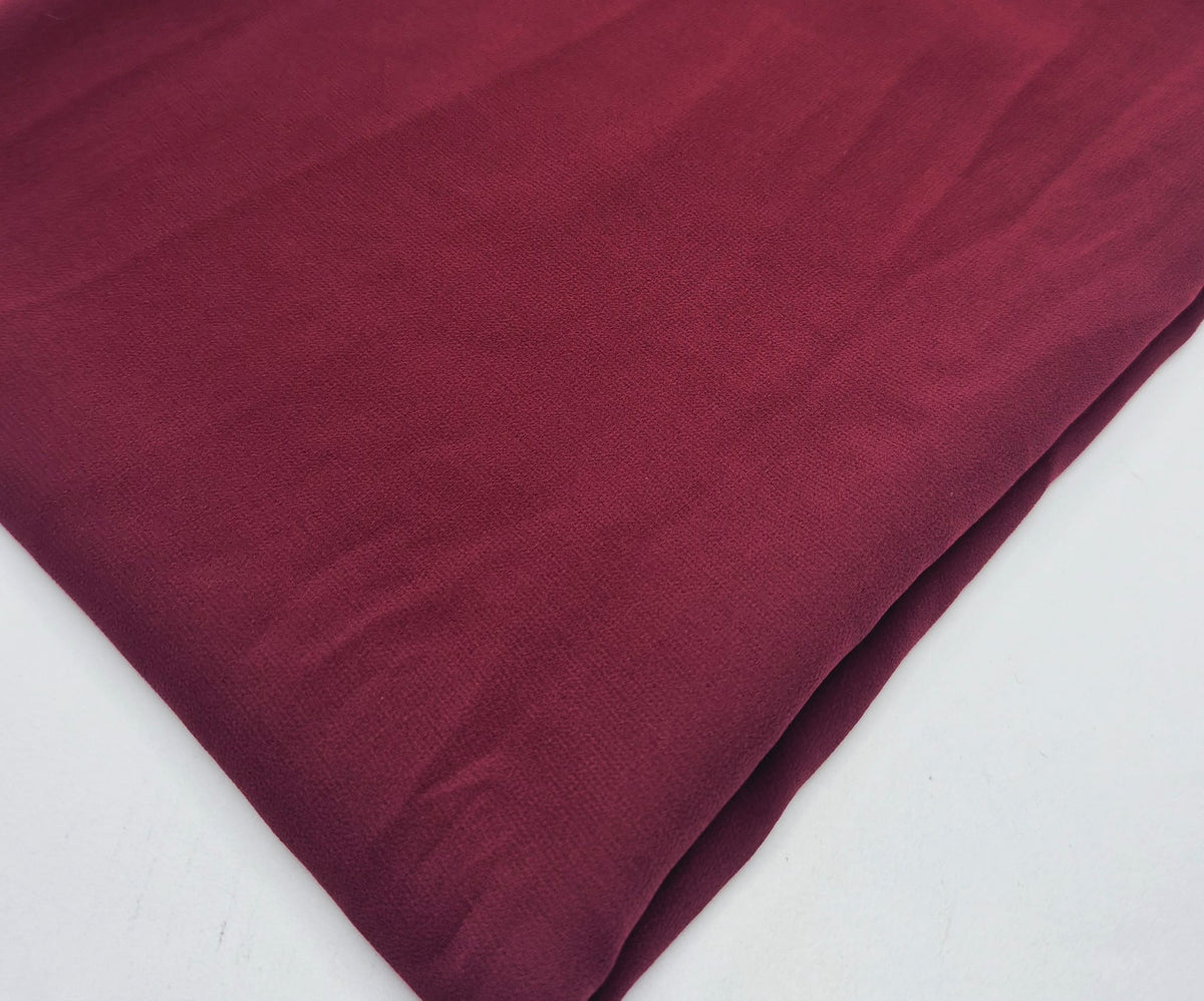 Plain Burgundy Chiffon Sheer Dress Bridal Fabric