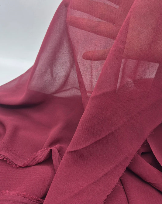 Plain Burgundy Chiffon Sheer Dress Bridal Fabric