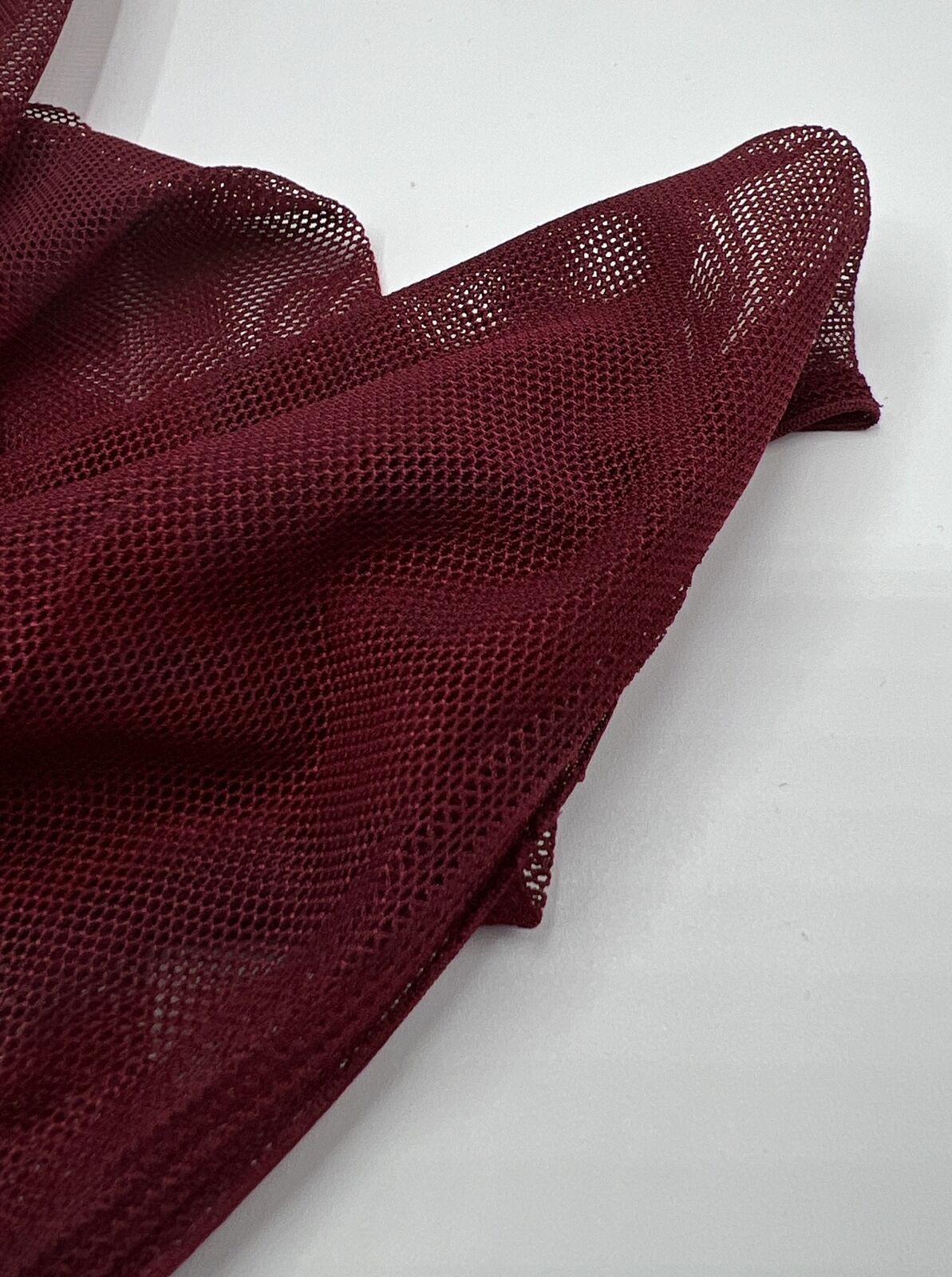 Plain Burgundy Mesh Fabric Stretch