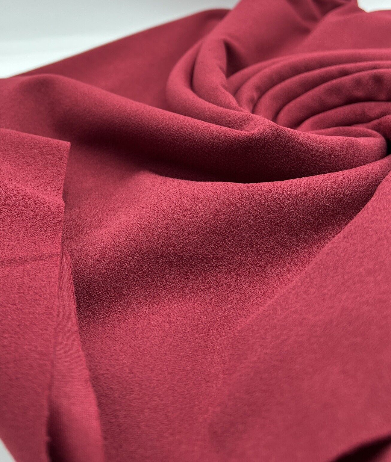 Plain Burgundy Scuba Crepe Stretch Jersey Fabric 4 Way Stretch