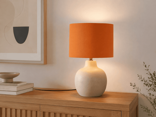 Plain Burnt Orange Lampshade – Handmade UK Ceiling or Table Lamp Shade | Made to Order