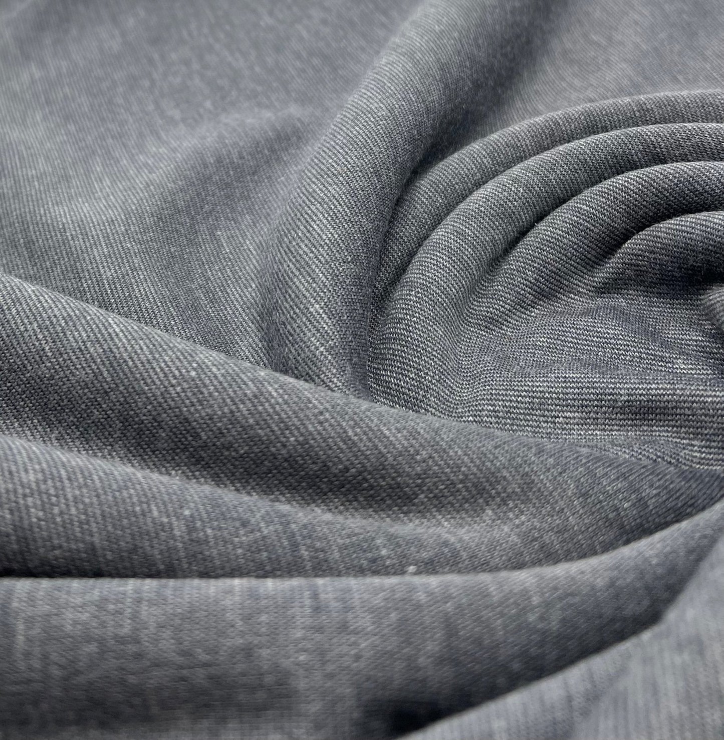 Plain Charcoal Grey Ponte 4 Way Stretch Fabric