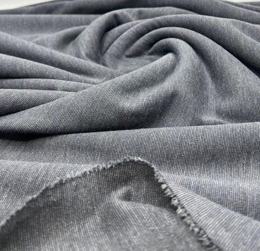 Plain Charcoal Grey Ponte 4 Way Stretch Fabric
