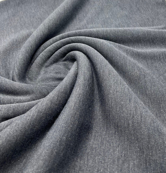 Plain Charcoal Grey Ponte 4 Way Stretch Fabric