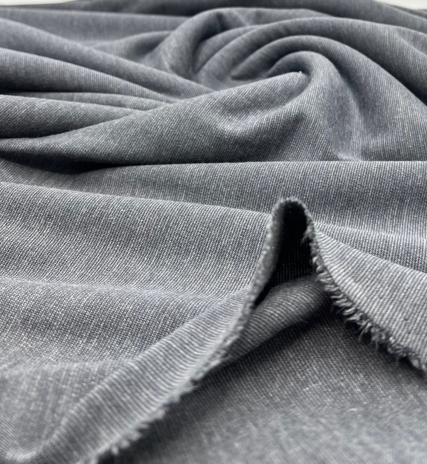 Plain Charcoal Grey Ponte 4 Way Stretch Fabric