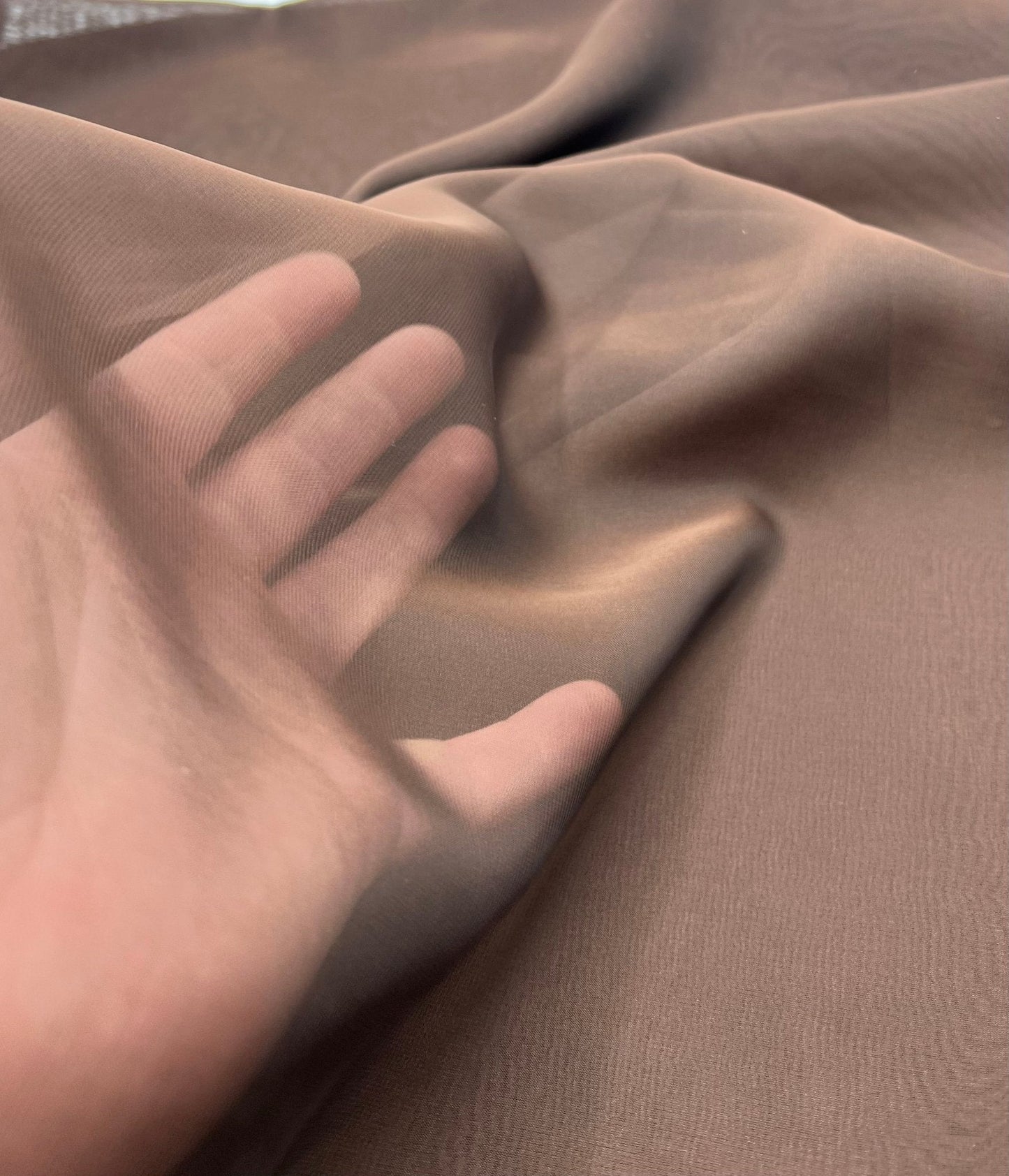 Plain Chocolate Brown Chiffon Sheer Dress Bridal Fabric