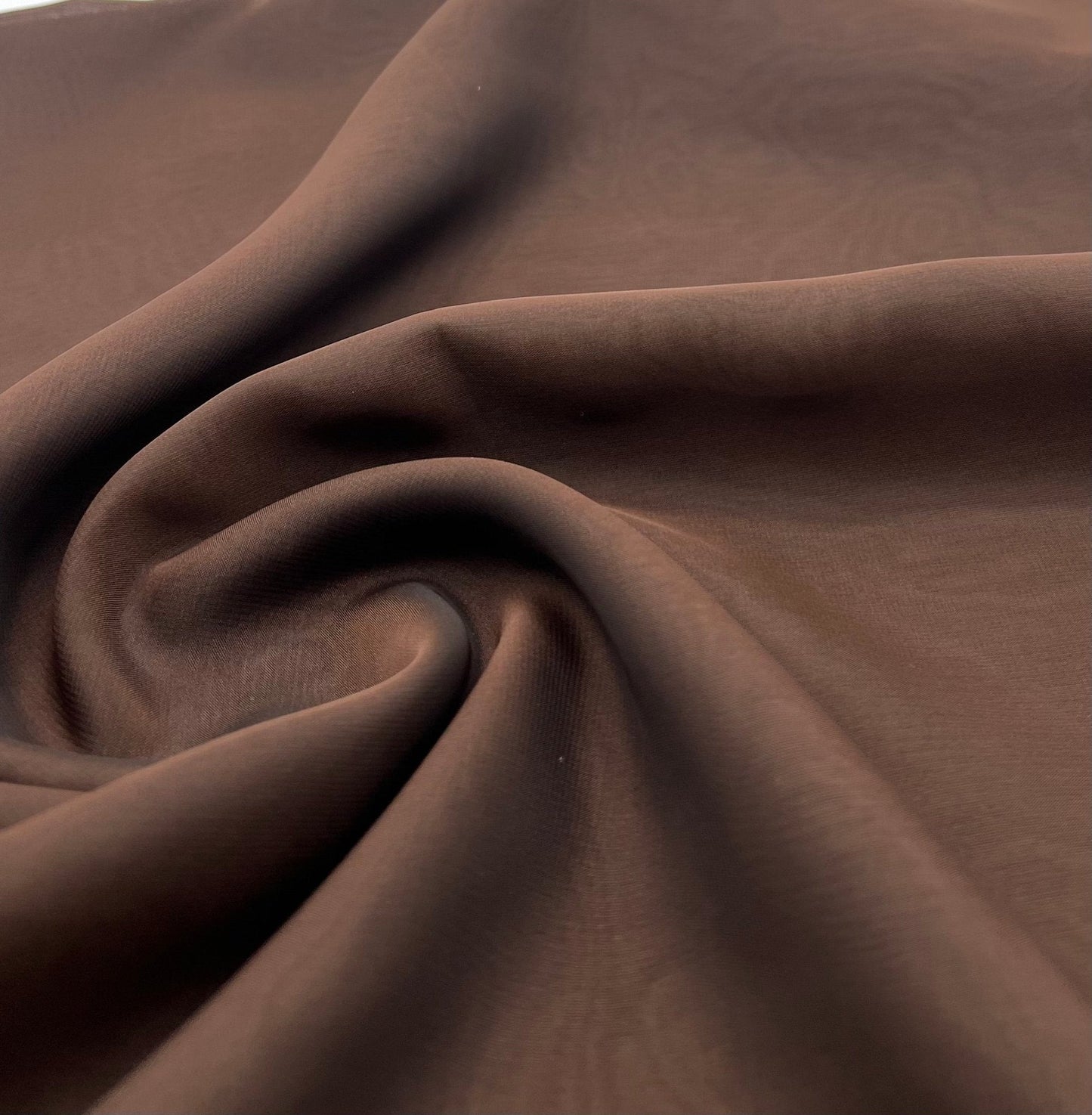 Plain Chocolate Brown Chiffon Sheer Dress Bridal Fabric