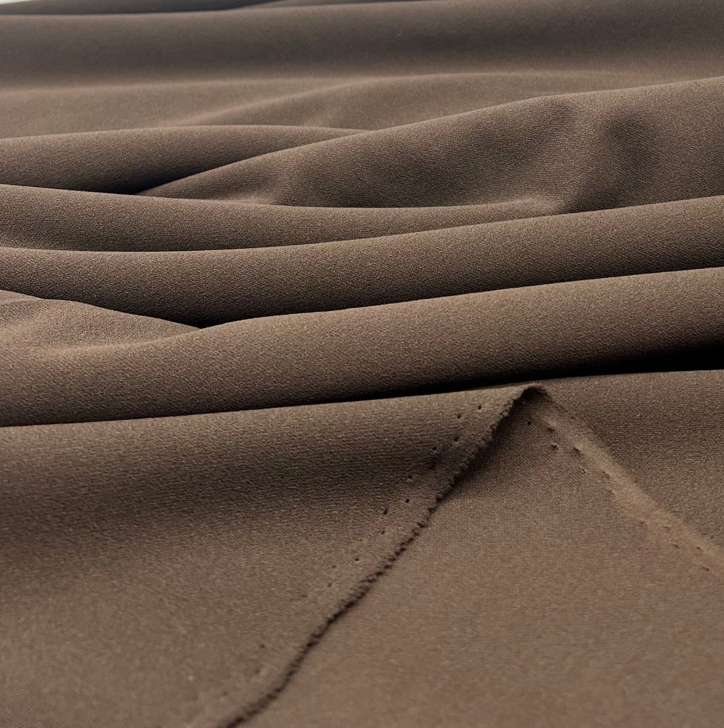 Plain Chocolate Brown Scuba Crepe Stretch Jersey Fabric 4 Way Stretch